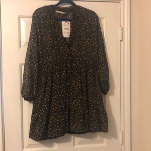 Floral patterned long sleeve Zara dress